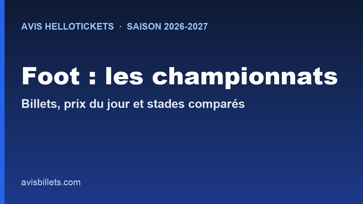 Avis Hellotickets foot 2026-2027 : billets par championnat