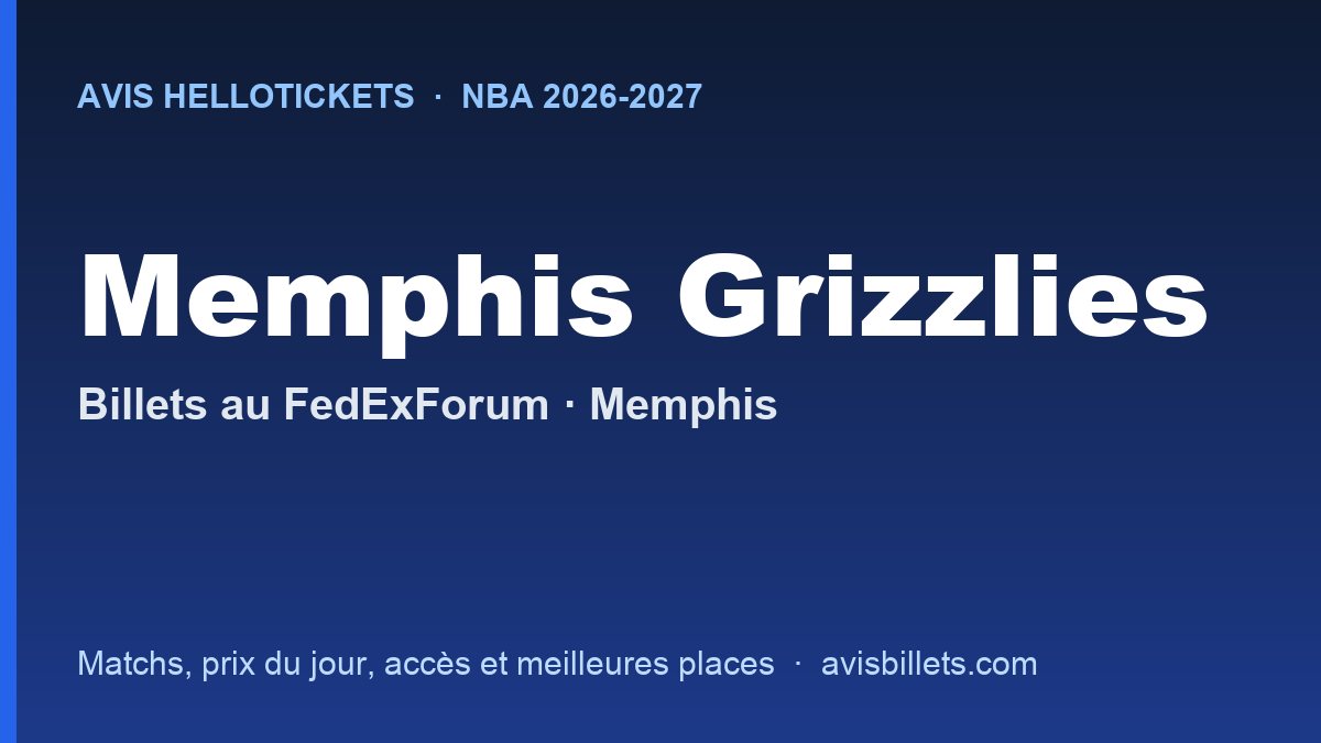Avis Hellotickets Memphis Grizzlies 2026-2027 : billets pour les matchs au FedExForum