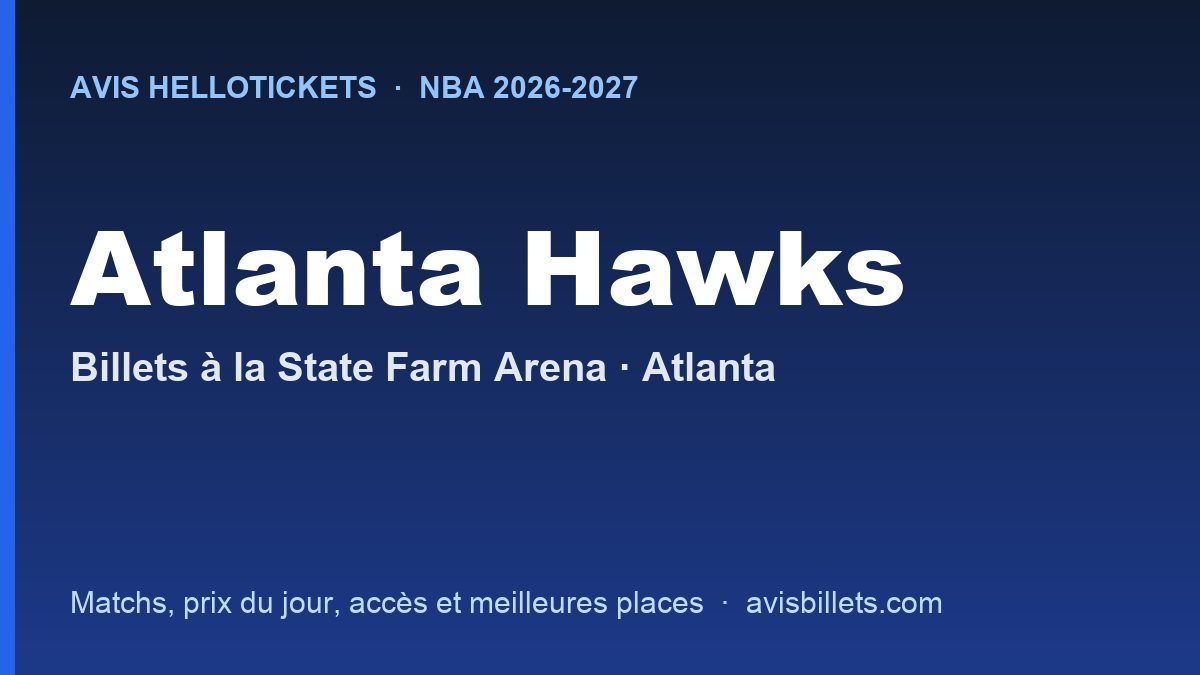 Avis Hellotickets Atlanta Hawks 2026-2027 : billets pour les matchs à la State Farm Arena