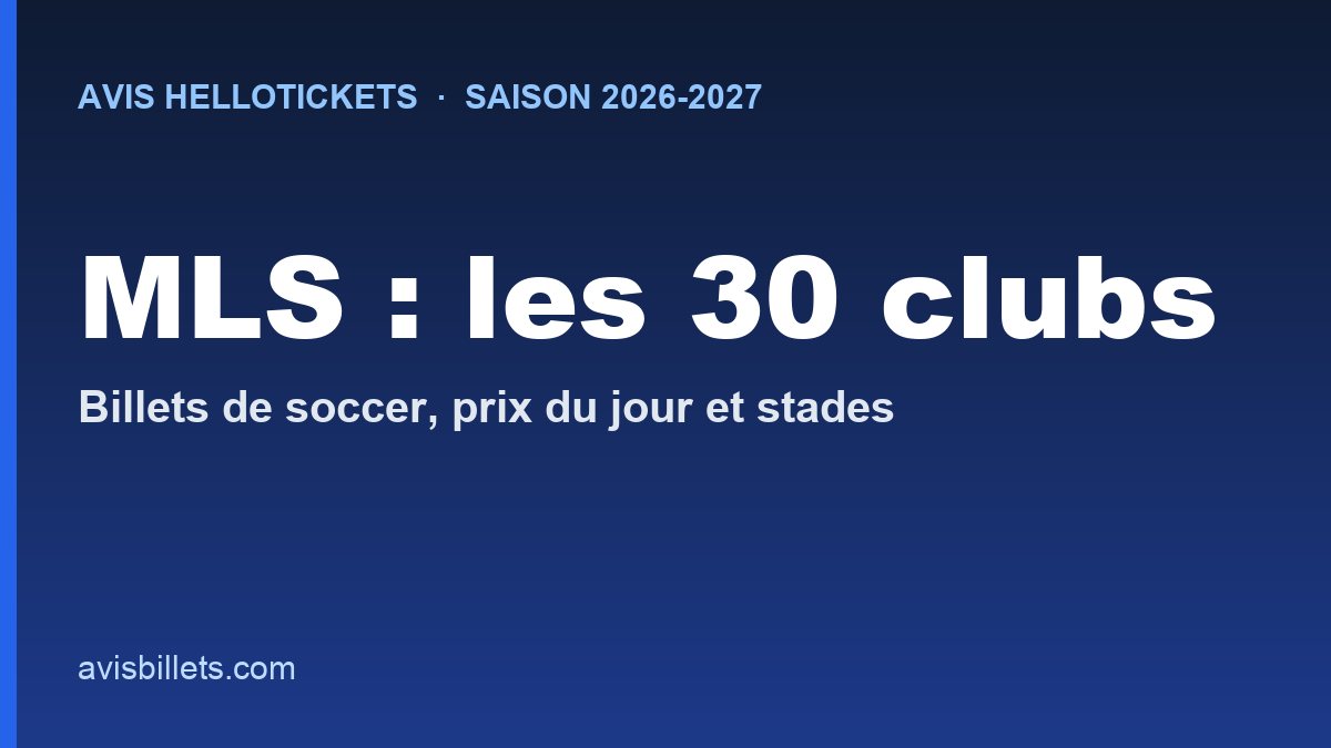 Avis Hellotickets MLS : billets des 30 clubs comparés