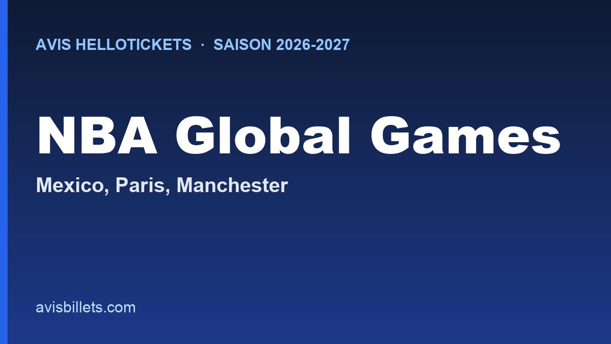 Avis Hellotickets NBA Global Games 2026-2027 : matchs et billets comparés