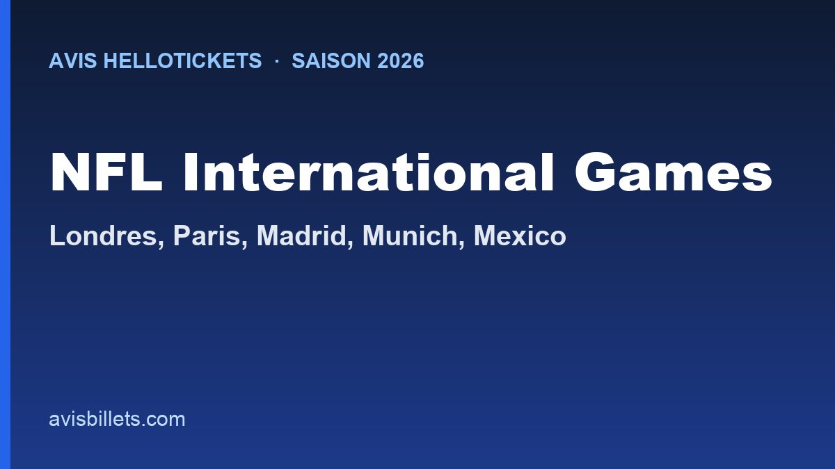 Avis Hellotickets NFL International Games 2026 : matchs et billets comparés