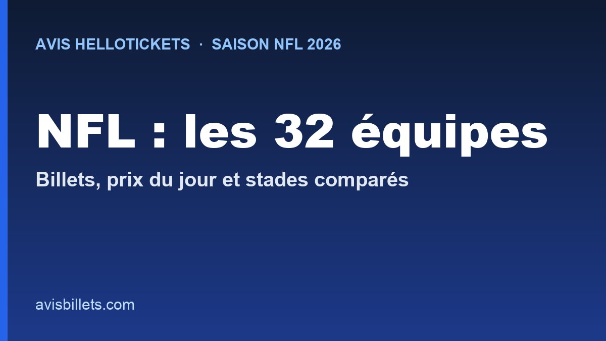 Avis Hellotickets NFL : billets des 32 équipes comparés