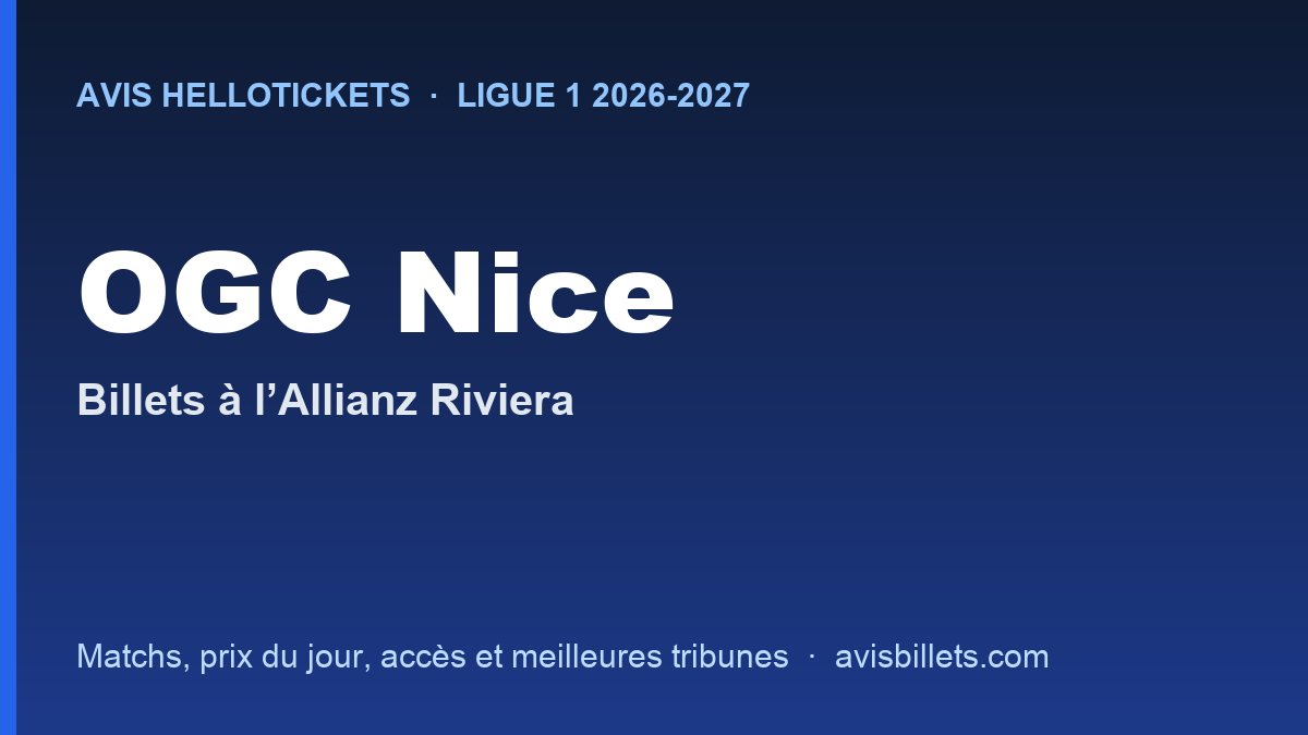 Avis Hellotickets OGC Nice 2026-2027 : billets pour les matchs à l’Allianz Riviera