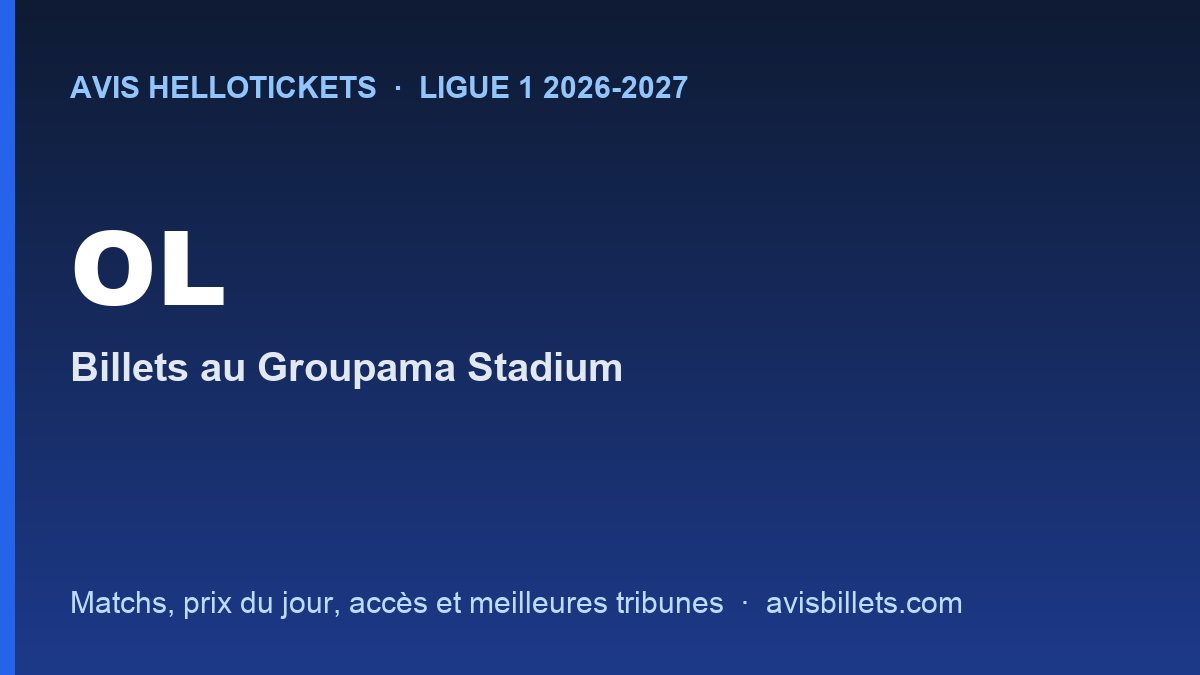 Avis Hellotickets OL 2026-2027 : billets pour les matchs au Groupama Stadium