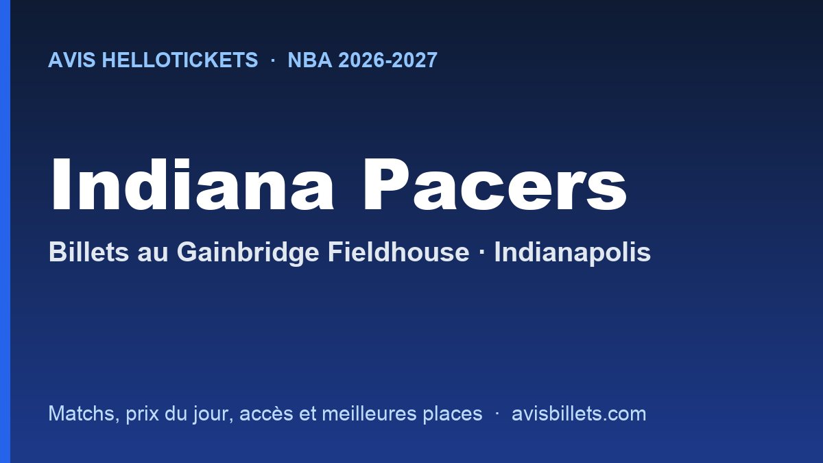 Avis Hellotickets Indiana Pacers 2026-2027 : billets pour les matchs au Gainbridge Fieldhouse