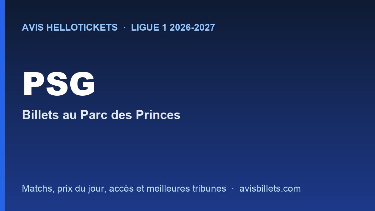 Avis Hellotickets PSG 2026-2027 : billets pour les matchs au Parc des Princes