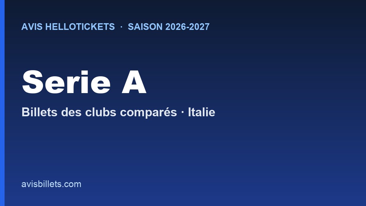 Avis Hellotickets Serie A 2026-2027 : billets des clubs comparés