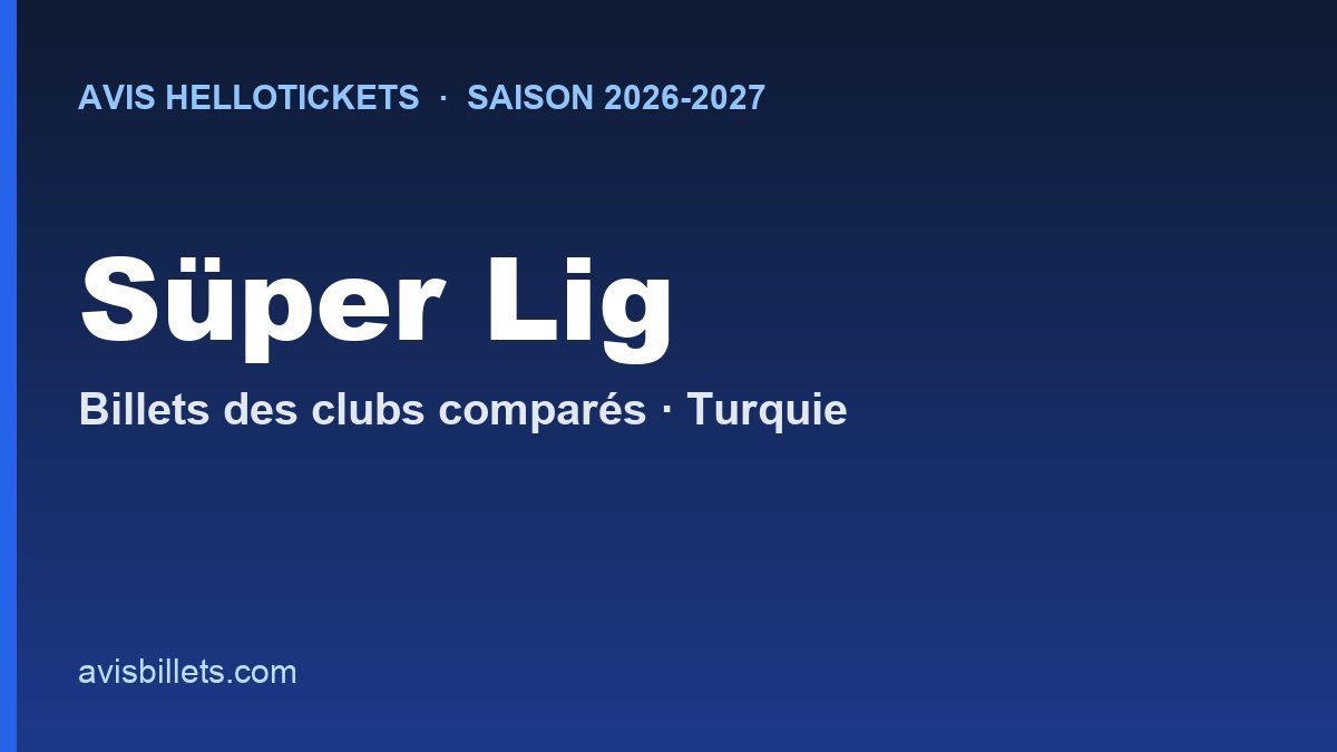 Avis Hellotickets Süper Lig 2026-2027 : billets des clubs comparés