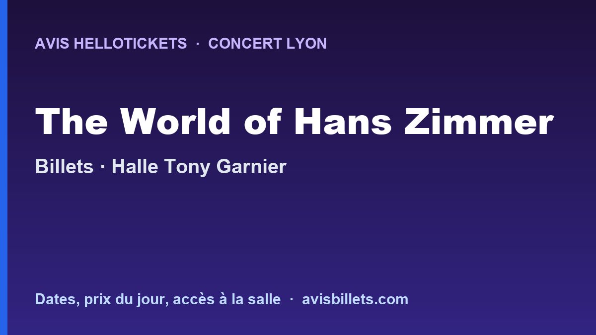Avis Hellotickets The World of Hans Zimmer Lyon 2026 : billets du concert