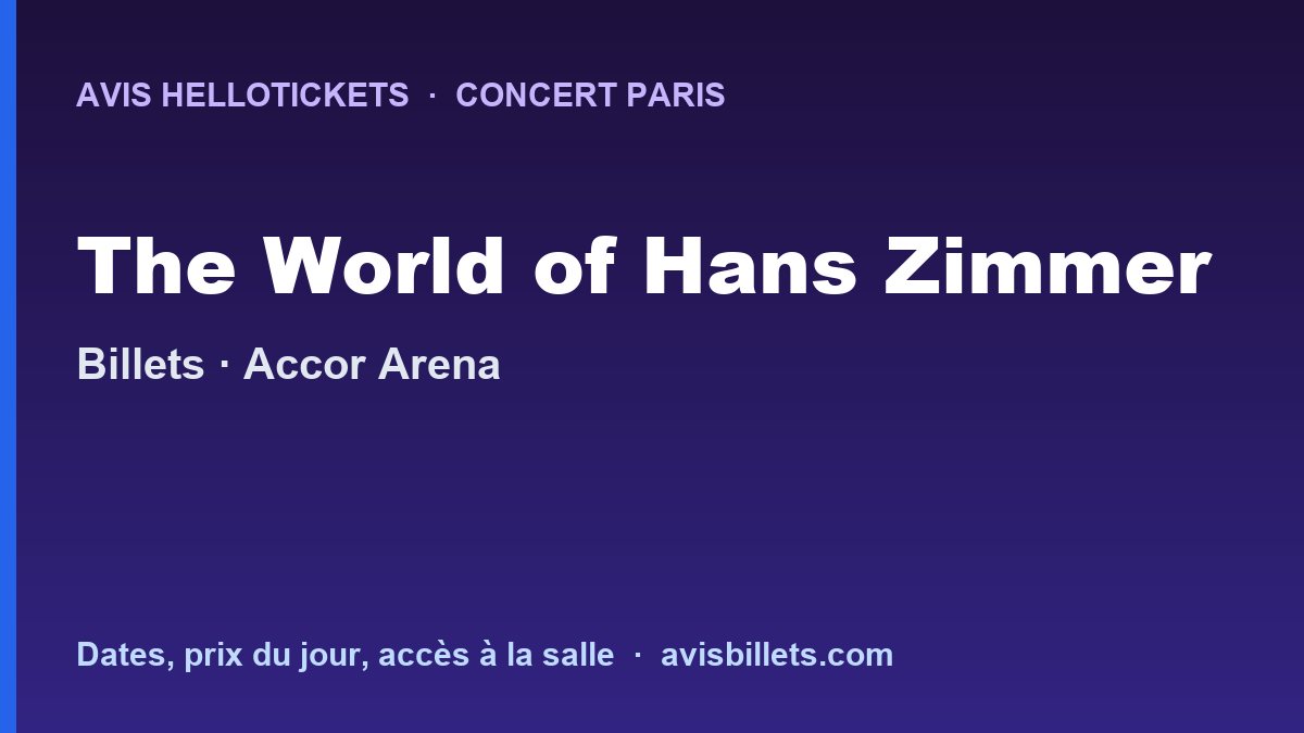Avis Hellotickets The World of Hans Zimmer Paris 2026 : billets du concert
