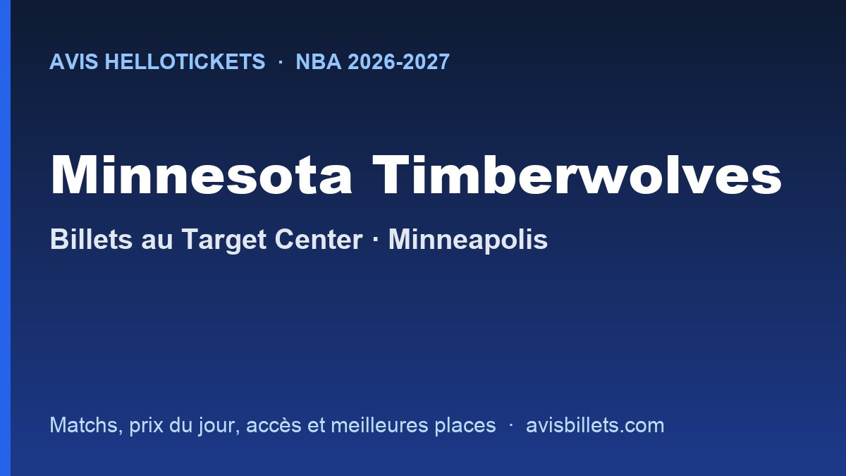 Avis Hellotickets Minnesota Timberwolves 2026-2027 : billets pour les matchs au Target Center