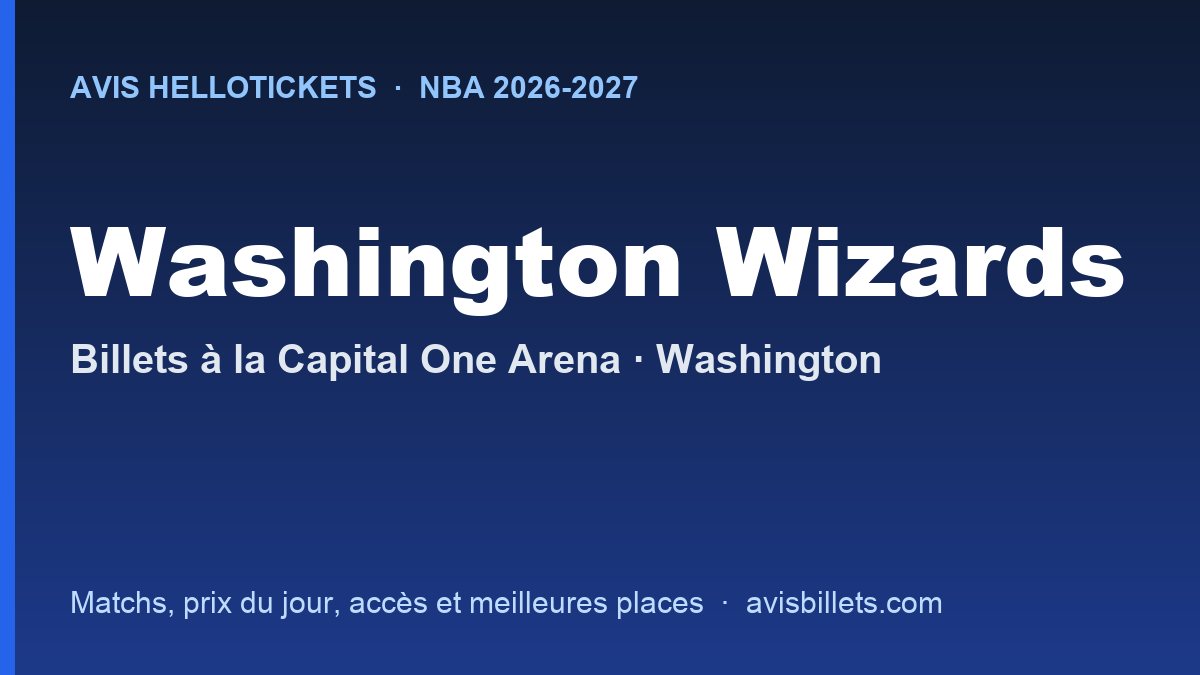 Avis Hellotickets Washington Wizards 2026-2027 : billets pour les matchs à la Capital One Arena